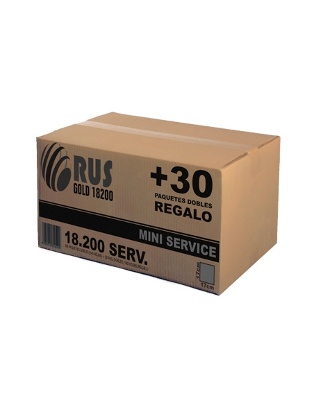 >> Caja de Servilletas - Miniservice Sulfito - 17x17 - ORUS GOLD - (18.200 Serv.)